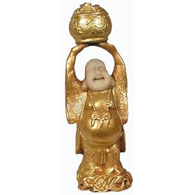 Chinese Porcelain Gilt Buddha Holds the World