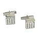 Mens Accessory Sterling Silver Zircon Gemstone Cufflink (cflng243)