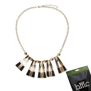 BMC Dazzling Ornate Metal Strips Womens Bib Collar Fashion Statement Party Necklace Jewelry Lot-STYLE 1, Golden Flash Collection