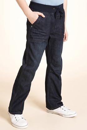 Pure Cotton Patch Pocket Ribbed Jeans