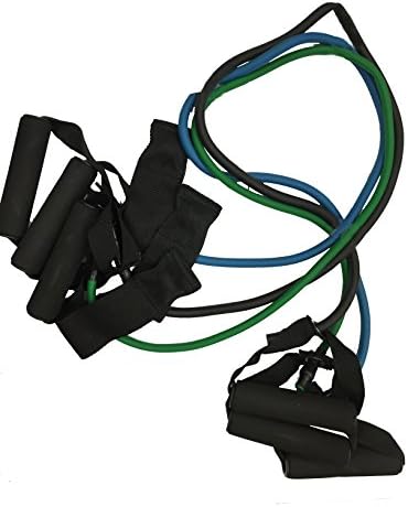 Set of 3 Resistance Bands Tubes for Exercise Fitness Toning Pilates by BAGS FOR LESSTM