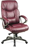 Office Star DHL3220G6 Executive Leather Series High-Back Knee-Tilt Chair, Wine/Pewter