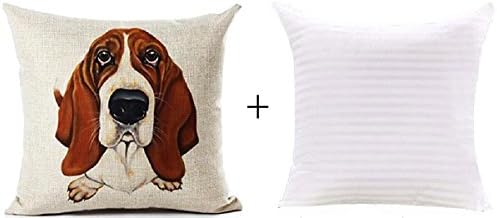 The Lovely Dog Cocker spanielBasset Hound Dogs WHIPPET Throw Pillow Case Cushion Cover Decorative Cotton Blend Linen Pillowcase for Sofa 18 "X 18 " ¡­"X 18 " ¡­ (Pillowcase+Pillow Insert)