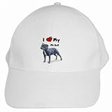 I Love My Pit Bull White Cap Hat