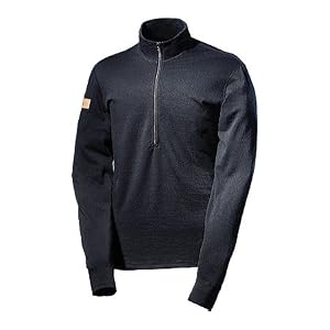 Justin Charles Mens Midweight Thermal Merino Wool Underwear Zip Long Sleeve Shirt by Justin Boots