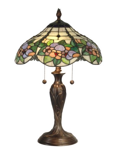 Dale Tiffany TT90179 Chicago Table Lamp, Antique Bronze and Art Glass Shade Dale Tiffany TT90179 Chicago Table Lamp, Antique Bronze and Art Glass Shade