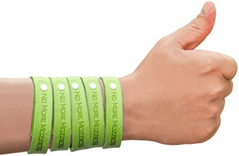 NoMoreMozzies - 100% Natural Mosquito Repellent Bracelets - Five (5) Pack - No DEET, Mess, Spray &amp; Plastic - Guaranteed to Work - Deters Bugs for Hours - Natural Oil Bug Repellent - Kid Safe Bracelet