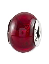 Sterling Silver s Red Italian Murano Glass Bead by Reflection Beads, Best Quality Free Gift Box Satisfaction Guaranteed