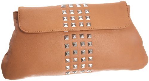 Tabitha Women’s Stud Fold Clutch Tan Small