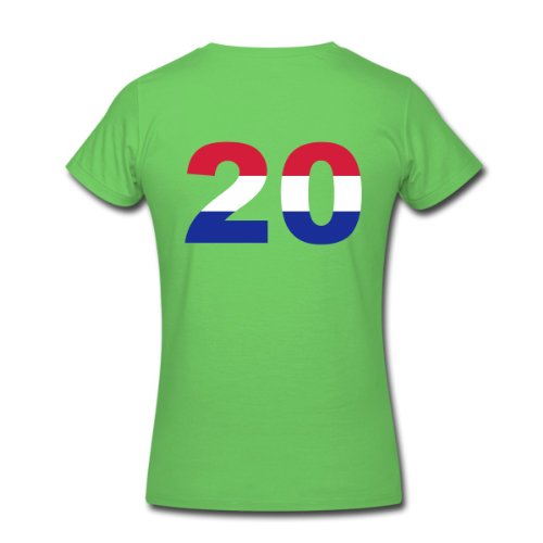 Spreadshirt Damen 20 Netherlands Flag – T-Shirt, grasgrün, XXL