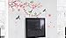 Dingoo Flower Peach Blossom Tree Branch Instant Wall Decal Sticker for Living Room Bedroom
