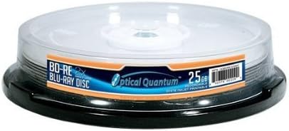 Optical Quantum OQBDRE02WIP-10 2X 25 GB BD-RE Single Layer Blu-Ray ReWritable White Inkjet 10-Disc Spindle by Optical Quantum