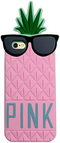 TKORP 3D cute pineapple PINK Silicone Case for Apple iPhone 6 Plus/6S Plus 5.5 inch