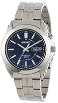 Hot Sale Seiko Men's SMY111 Stainless Steel Kinetic Blue Dial Watch