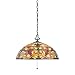 Quoizel TF878CVB Kami 3-Light Tiffany Hanging Pendant Lamp with 360 Pieces of Tiffany Glass, Vintage Bronze