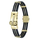  : Stainless Steel & Rubber Men's Invicta Elements Gold-Tone Bracelet