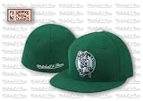 Boston Celtics Mitchell & Ness Green Throwback Fitted Cap / Hat