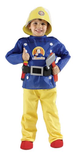 Childrens Toyshop  Toys : Fireman Sam Deluxe Costume Playsuit Age 3-4