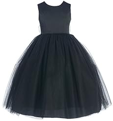 Girls Infant Tea Length Satin/Tulle  Wedding Dress  With a Bow(s) and a Sash 