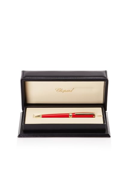 Chopard Allegro Ballpoint Pen, Red/Gold Trim, 14 cm x 13 mm