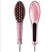 Mousand Pink Brush Hair Straightener 29W Digital Anti Scald Anti Static Ceramic Heating Detangling Hair Brush For Instant Magic Silky Straight Styling Massage Straightening Iron