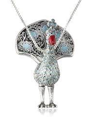 Lucky Brand Peacock Pendant Necklace, 28"