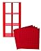 Strictly Briks Compatible with Lego Classic Stackable Baseplates, Building Bricks for Towers, Shelves, and More, 100% Compatible with All Major Brands, Red, 4 Base Plates & 30 Stackers, 6x6 Inches