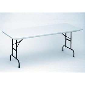R-Series Heavy Duty Blow-Molded Adjustable Height Folding Table By Correll