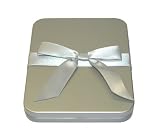 Gift Card Holder - Gift Card Boxes with Ribbon, Silver (Solid), Pack of 3