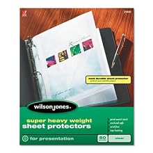 Wilson Jones Super Heavy Weight Sheet Protector, Non-Glare Finish, Letter Size, 25 Sleeves per Box, Clear (W21403)