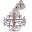 Sterling Silver Jerusalem Cross - Very Elegant hand work - 2 Layers (1.9 cm or 0.75" without loop)