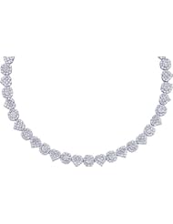 7.50ctw 15" 8.5mm (1/3") Round Diamond Fash Necklace 14K White Gold