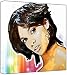 Rosario Dawson - Pop Art Print (Multicolour; Abstract Background 014) 50 x 50 x 2.5 cm Large Square Deep Box Canvas
