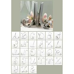 silver monogram wedding cake topper a-z cake letter
