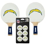 San Diego Chargers NFL Table Tennis Paddles and Balls Set (2 Paddles and 6 Balls )