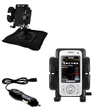 Samsung SGH-i450 Auto Bean Bag Dash Holder with Car Charger - Uses Gomadic TipExchange