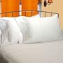 Chezmoi Collection 2 Pieces 300 Thread Count White Cotton Jacquard Damask Stripe Pillowcase Queen Standard Size