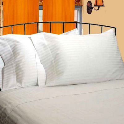 2 piece satin 400 thread count Egyptian cotton white pillow band Queen Size