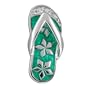 Sterling Silver Green Cz Plumeria Slipper