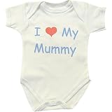 from Niccolas B I Love (Heart) My Mummy Baby Bodysuit Vest Newborn,0-3,3-6,6-9,9-12 mths Blue