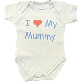 I Love (Heart) My Mummy Baby Bodysuit Vest Newborn,0-3,3-6,6-9,9-12 mths Blue