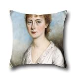 Pillow Covers Of Oil Painting Thomas Hazelhurst - Portrait Of A Woman,for Play Room,deck Chair,car Seat,couch,wife,sofa 18 X 18 Inch / 45 By 45 Cm(twin Sides)