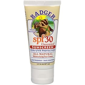 Badger All Natural Sunscreen, SPF 30, Unscented 2.9 oz (87 ml)
