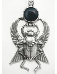 The Sacred Scarab in Sterling Silver, Accented with Genuine Bloodstone ...Jewelry Made in America