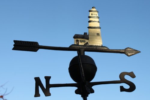 Girouettes - Grande girouette haute qualité en fonte peinte motif phare