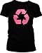 Neon Pink Recycling Juniors T-shirt, Go Green Recycle Juniors Shirt