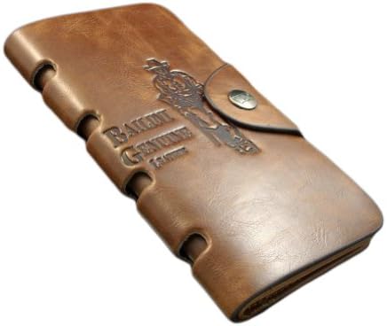 Men GENUINE LEATHER vintage long Wallets purses card holder