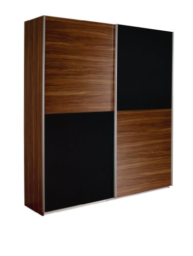 Rauch A3082.3781 Schwebet&uuml;renschrank Subito / 2-t&uuml;rig / B 181 H 197 T 62 cm / Front/Korpus: Kernnuss, Absetzungen, grau-metallic