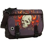 NEW! Dad Gear Messenger Diaper Bag - Skull & Flames