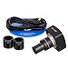 AmScope MU Series 10.0MP USB 2.0 Color CMOS C-Mount Microscope Camera - Includes Reduction Lens & Adapters - With User-Friendly Software